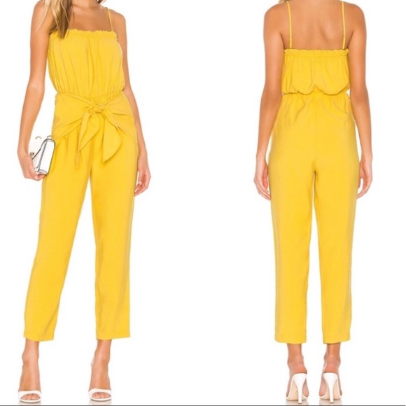 bcbg yellow jumpsuit